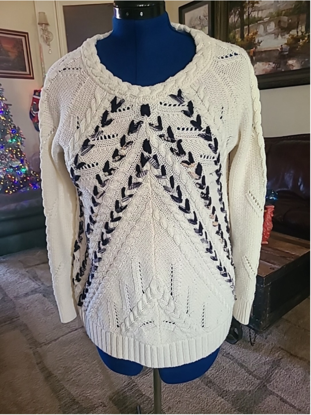 knitted & knotted By anthropologie. Sweater Size M. Loose Weave (#1494)